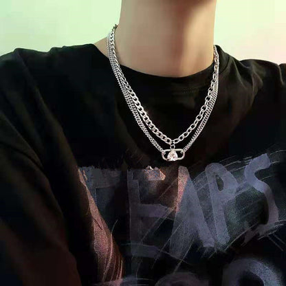 GP02 Triple-Layer Heart Zircon Chain Necklace