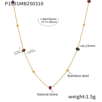 GP07 - Delicate Multicolor Natural Stone Layered Necklace