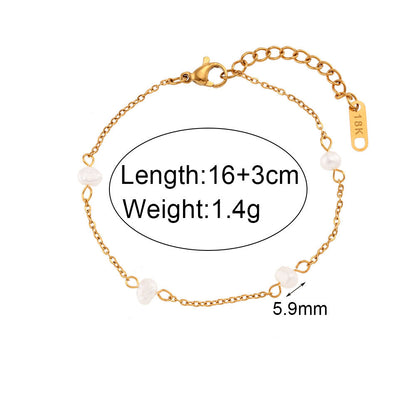 GP19 18K Gold Plated Freshwater Pearl Necklace & Bracelet Set – Elegant Minimalist Jewelry