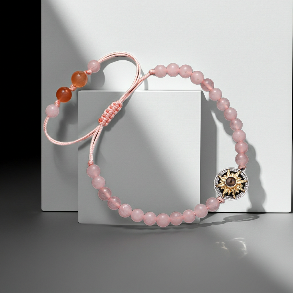 PS06 - Personalized Sun Photo Projection Beaded Bracelet