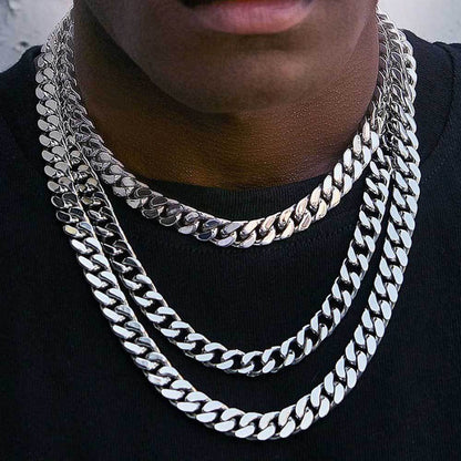 CC03 Bold Cuban Link Chain Necklace – Gold &amp; Silver Finishes