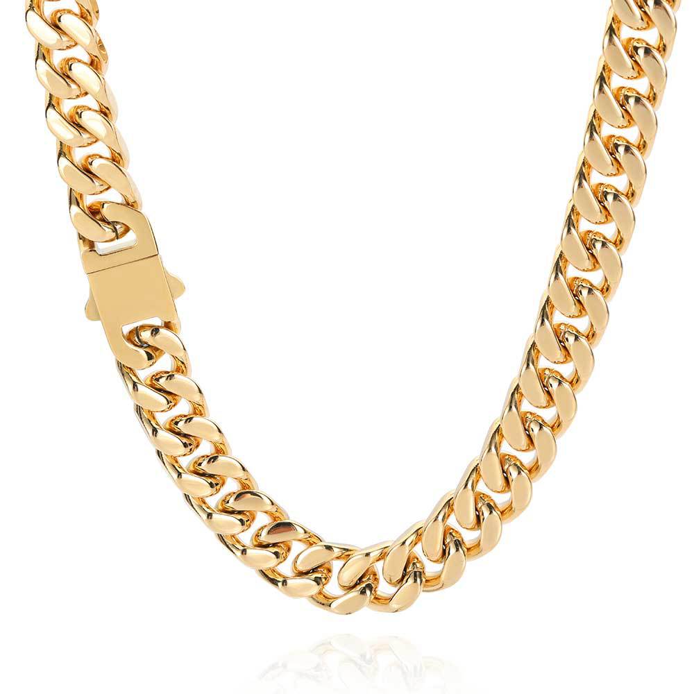 CC03 Bold Cuban Link Chain Necklace – Gold &amp; Silver Finishes