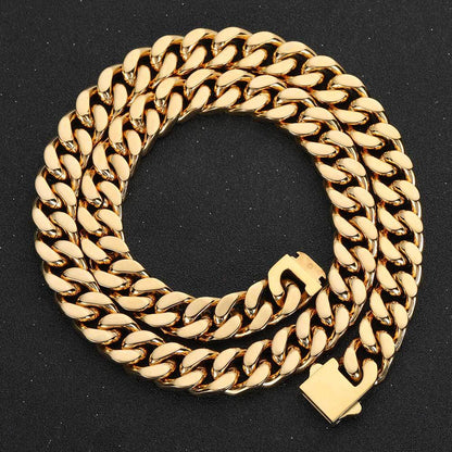 CC03 Bold Cuban Link Chain Necklace – Gold &amp; Silver Finishes