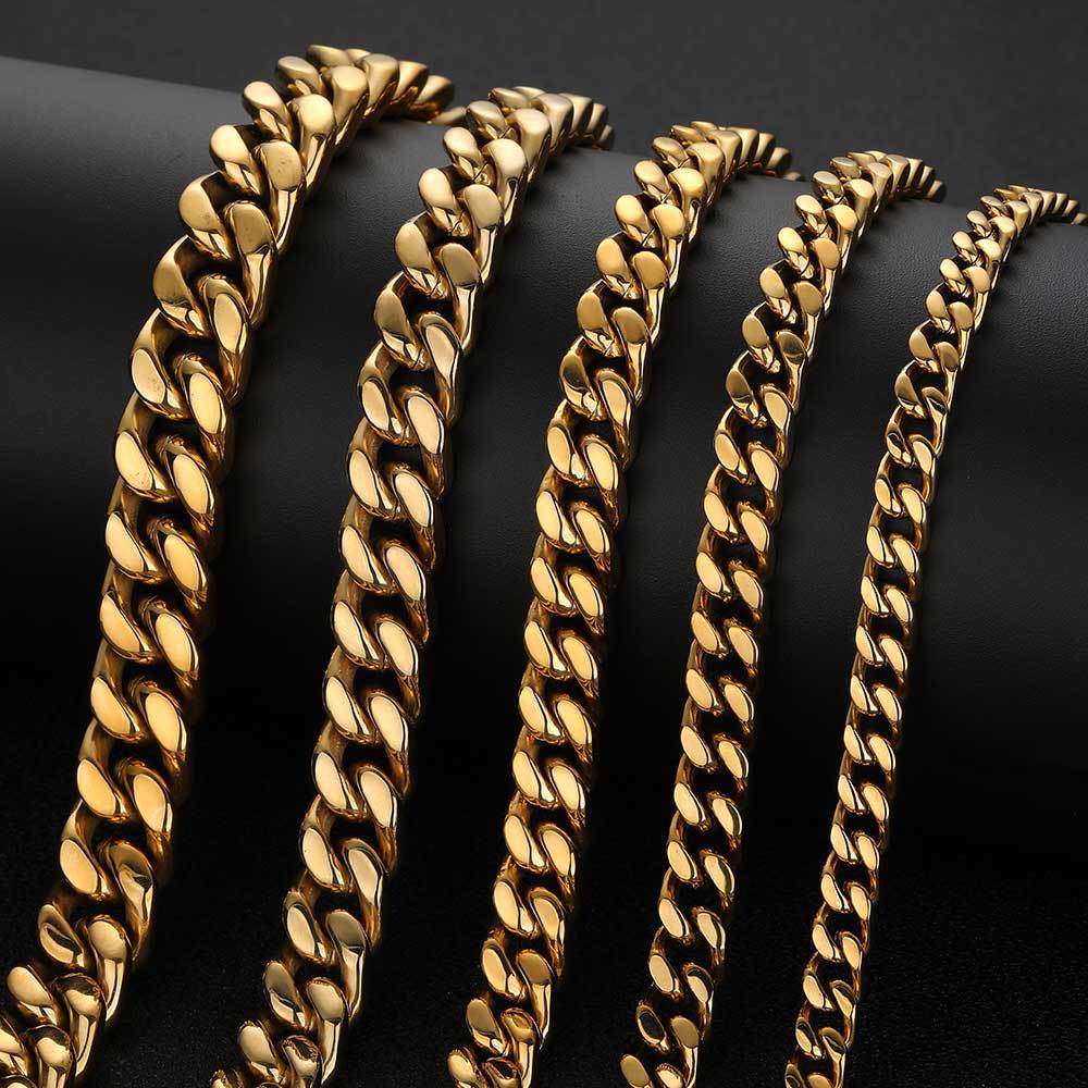 CC03 Bold Cuban Link Chain Necklace – Gold &amp; Silver Finishes