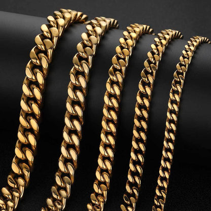 CC03 Bold Cuban Link Chain Necklace – Gold &amp; Silver Finishes