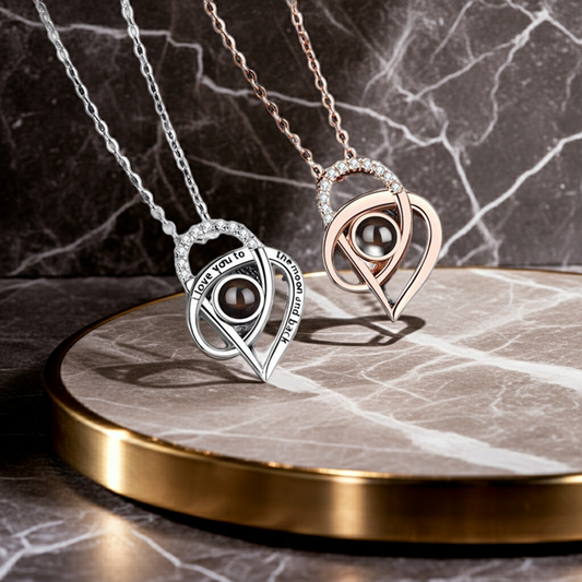 PXS108 - Echoya™ Eternal Love Photo Projection Necklace – S925 Silver