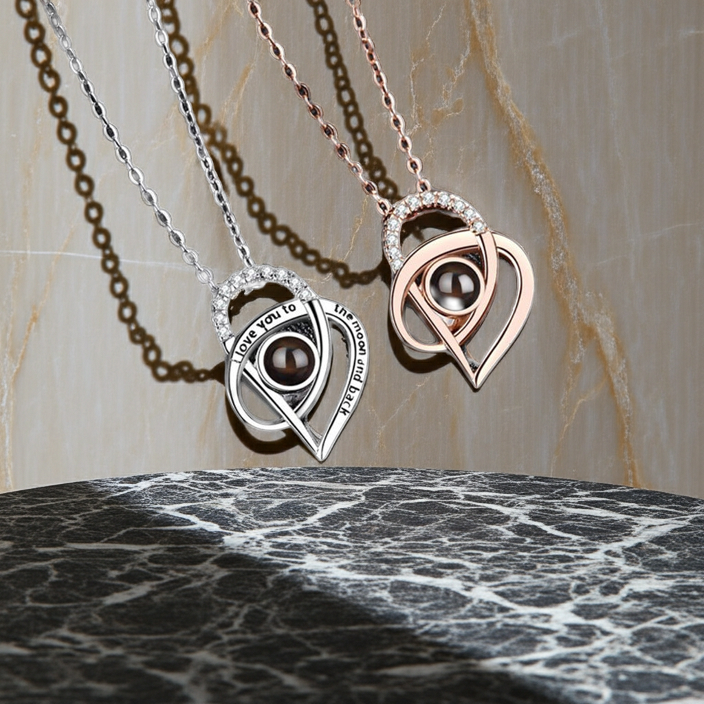 PXS108 - Echoya™ Eternal Love Photo Projection Necklace – S925 Silver
