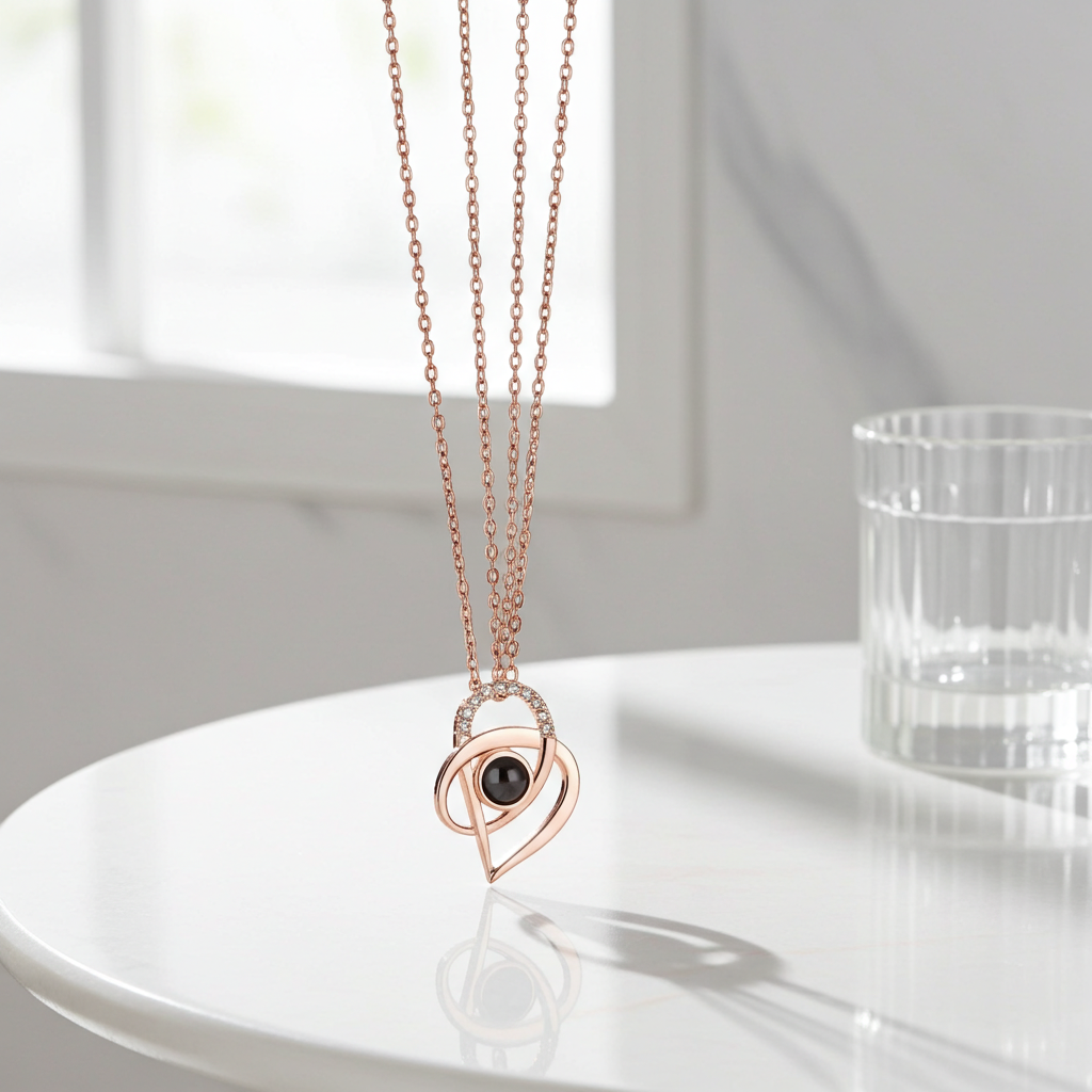 PXS108 - Echoya™ Eternal Love Photo Projection Necklace – S925 Silver