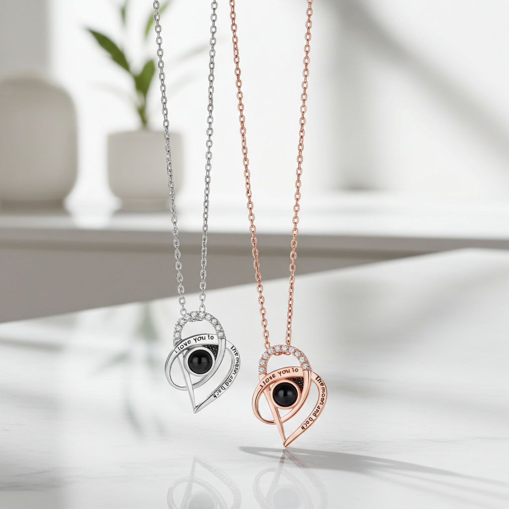 PXS108 - Echoya™ Eternal Love Photo Projection Necklace – S925 Silver