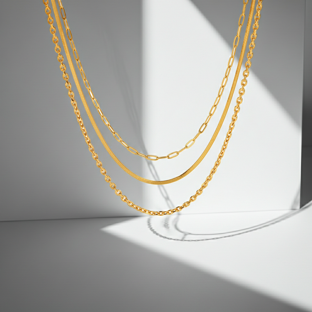 GP14 - Layered Gold Chain Necklace Collection (4 Styles) – Effortless Chic for Every Day