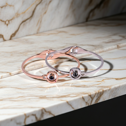PS58 - Adjustable Photo Projection Bangle Bracelet