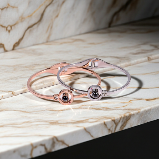 PS58 - Adjustable Photo Projection Bangle Bracelet