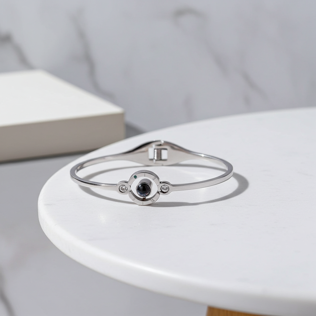PS58 - Adjustable Photo Projection Bangle Bracelet