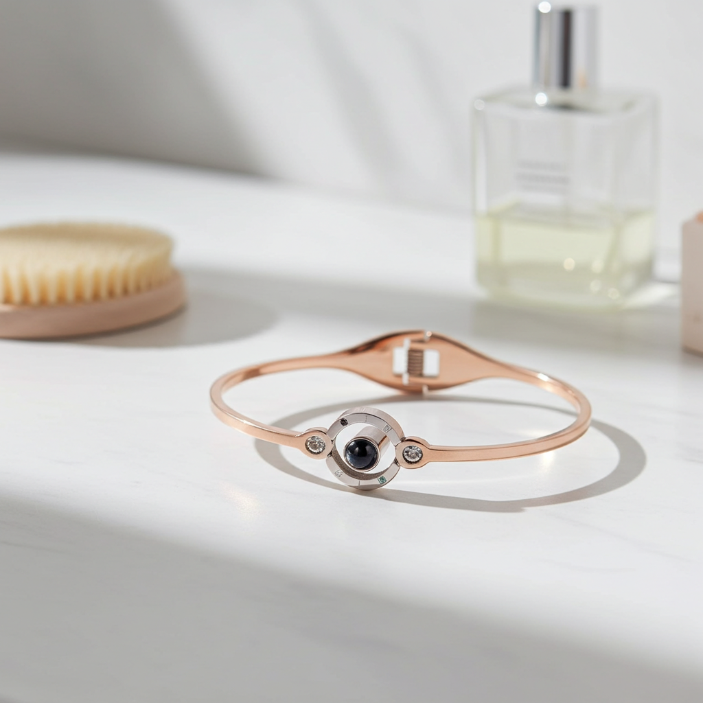 PS58 - Adjustable Photo Projection Bangle Bracelet