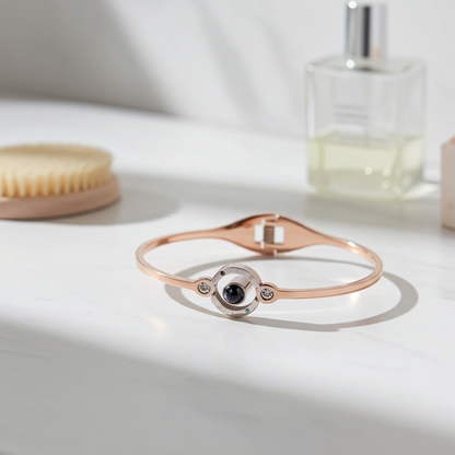 PS58 - Adjustable Photo Projection Bangle Bracelet