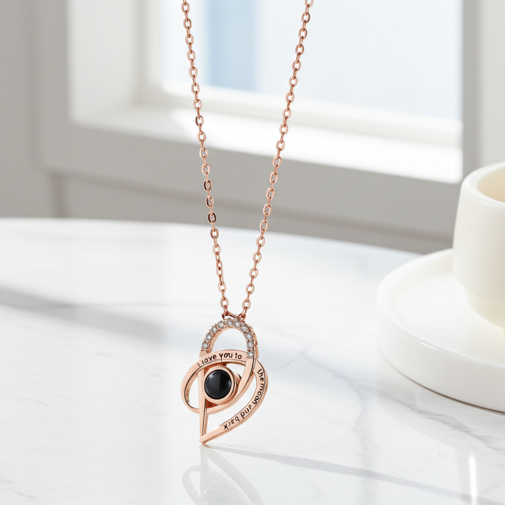 PXS108 - Echoya™ Eternal Love Photo Projection Necklace – S925 Silver