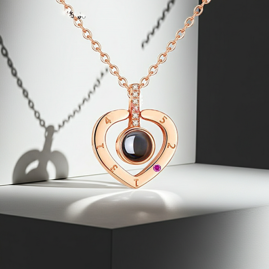 PXS115 - Personalized Heart Photo Projection Necklace
