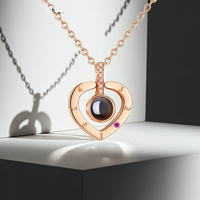PXS115 - Personalized Heart Photo Projection Necklace