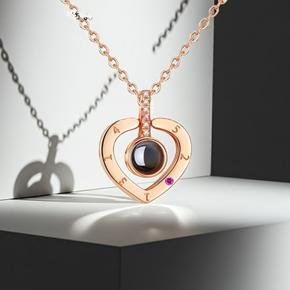 PXS115 - Personalized Heart Photo Projection Necklace