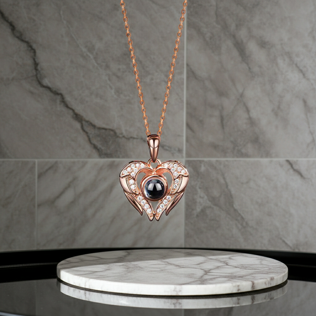 PXS107 - Echoya – Eternal Heart Photo Projection Necklace