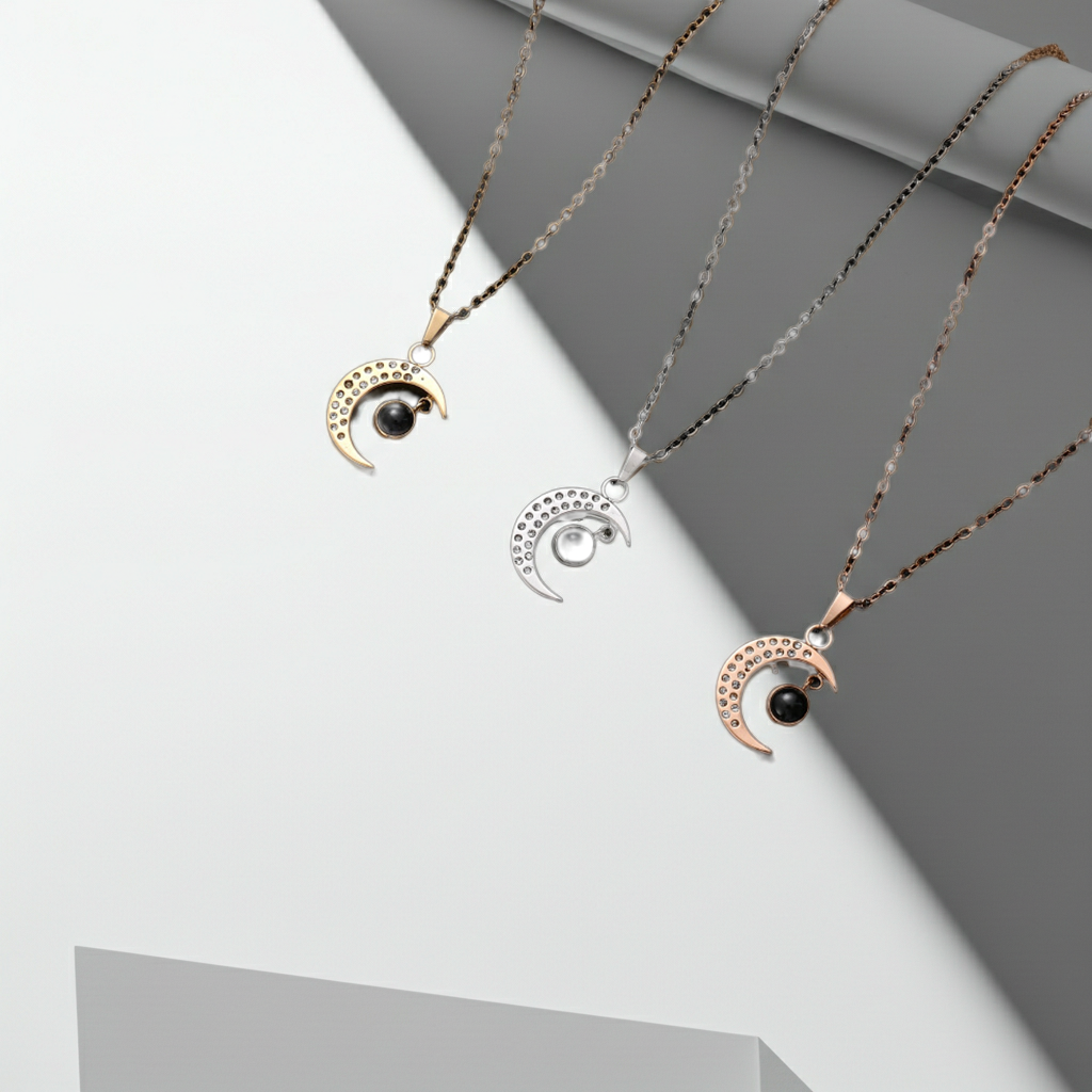 PX05 - Custom Moon Projection Necklace – Rose Gold, Silver, Gold