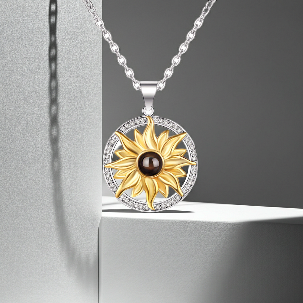 PXS106 - Sunlight Bloom Photo Projection Necklace