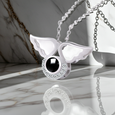 PX48 - Carry Love with You Always – Angel Wing Projection Necklace