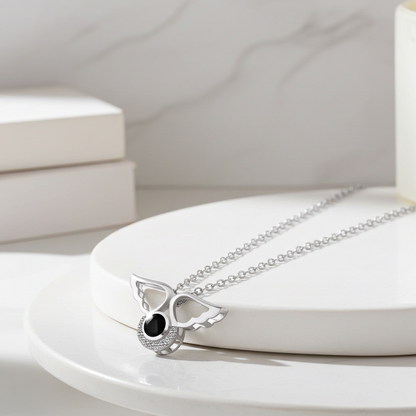 PX48 - Carry Love with You Always – Angel Wing Projection Necklace
