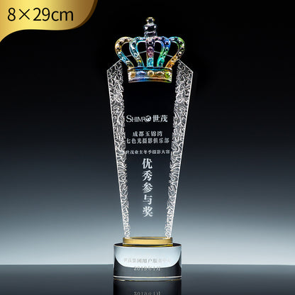 SP11 - Customizable Premium Crystal Trophy with Liuli Accents – Celebrate Excellence in Style