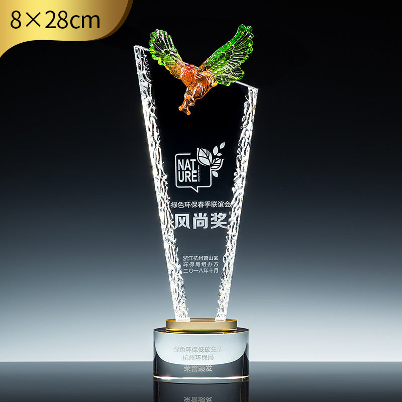 SP11 - Customizable Premium Crystal Trophy with Liuli Accents – Celebrate Excellence in Style