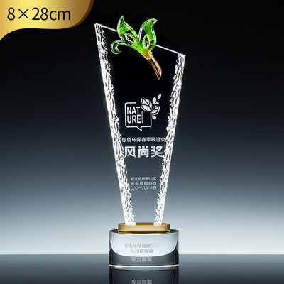 SP11 - Customizable Premium Crystal Trophy with Liuli Accents – Celebrate Excellence in Style
