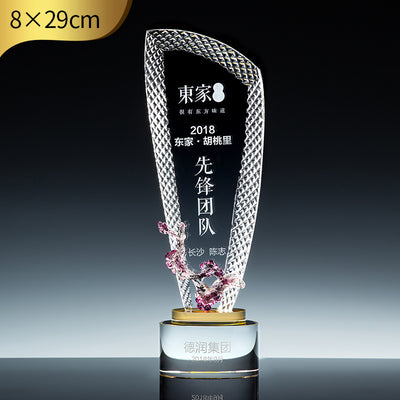 SP11 - Customizable Premium Crystal Trophy with Liuli Accents – Celebrate Excellence in Style