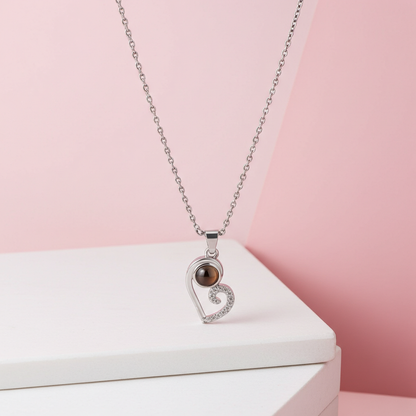 PX22 - Yin-Yang Heart (Set) Hidden Photo Necklace – Black & White