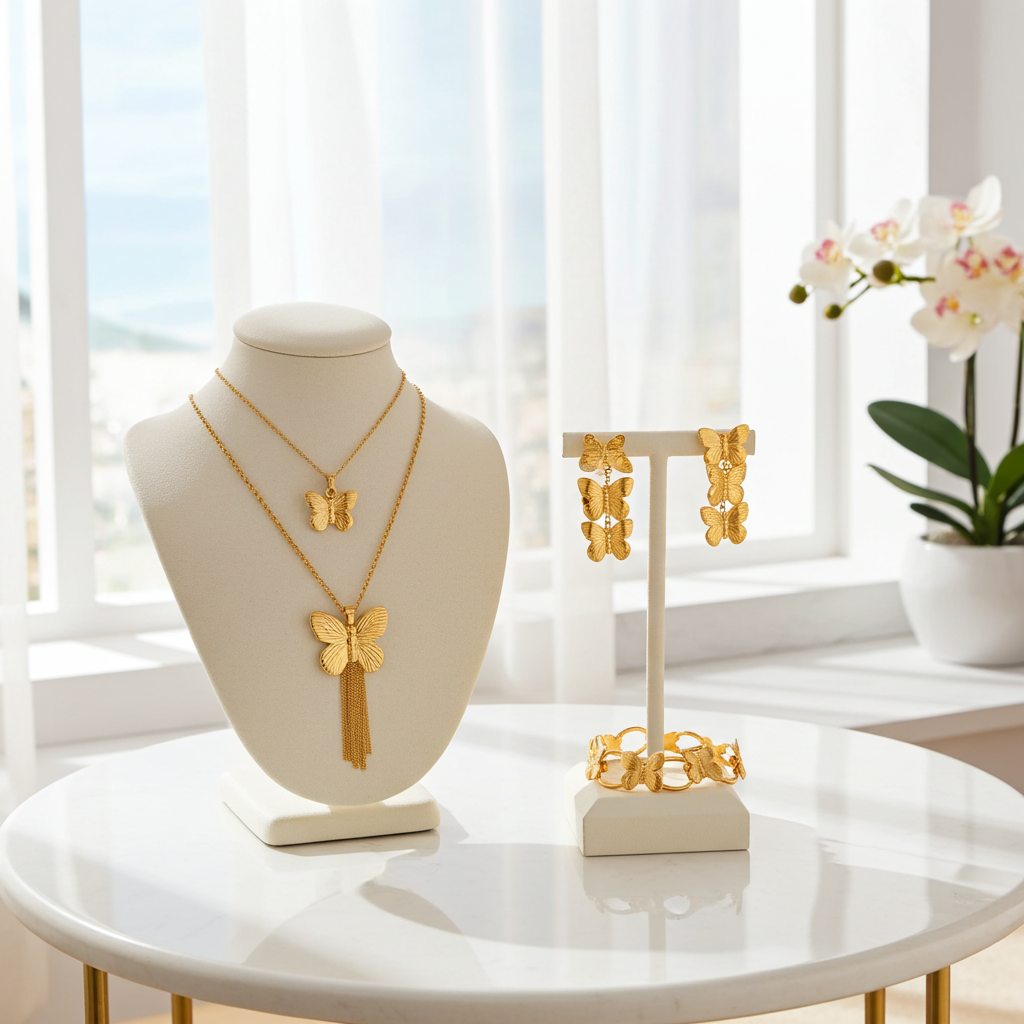 CC08 - Butterfly Charm Jewelry Set – Grace in Every Detail