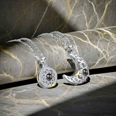 PX06 - Sun & Moon Custom Projection Necklace Set – Symbol of Eternal Connection