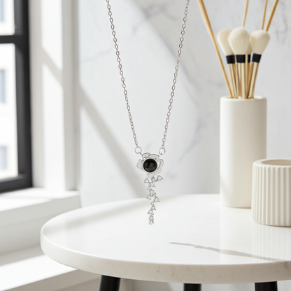 PX61 Rose Key Photo Projection Necklace