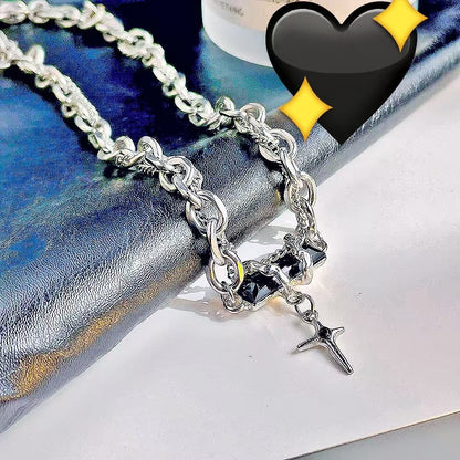 GP35 ⚔️ Chunky Cross Pendant Necklace – Bold. Edgy. Unapologetically You.