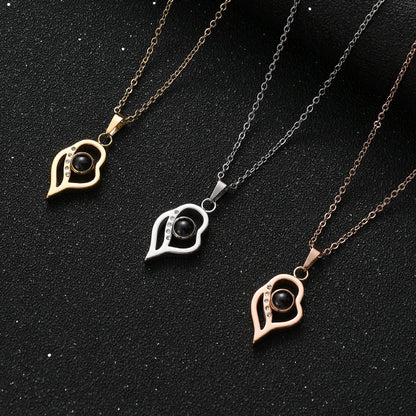 PX04 - Double Heart Custom Projection Necklace – Rose Gold, Silver, Gold