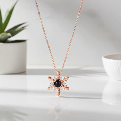 PX50 - Snowflake Projection Necklace – Eternal Moments in Every Flake