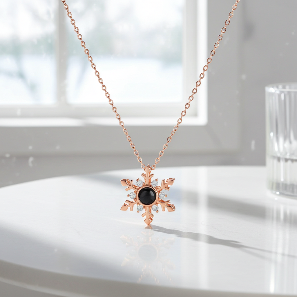 PX50 - Snowflake Projection Necklace – Eternal Moments in Every Flake