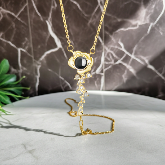 PX61 Rose Key Photo Projection Necklace