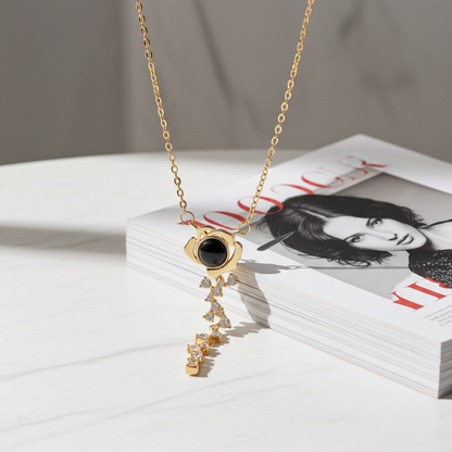 PX61 Rose Key Photo Projection Necklace