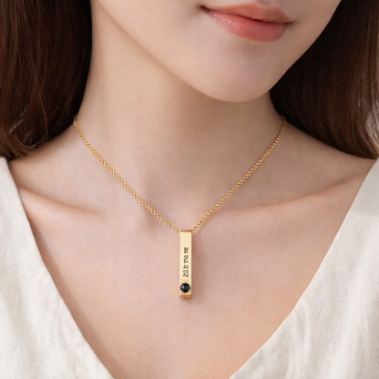 PX13 - Personalized Hidden Photo Necklace & Keychain Bar Pendant – “I Love You” Projection Gift