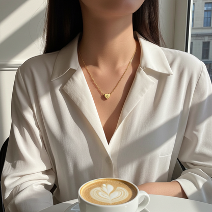 GP17 - Gold Heart Initial Necklace – Personalized Love Keepsake