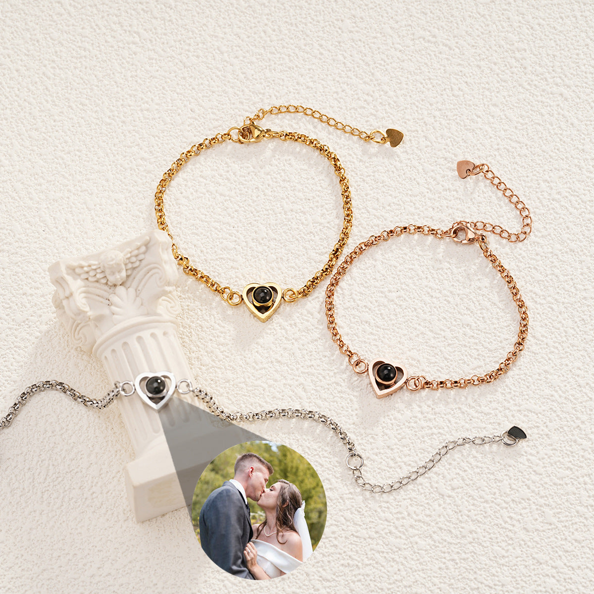 PS35 - Personalized Heart Photo Projection Bracelet