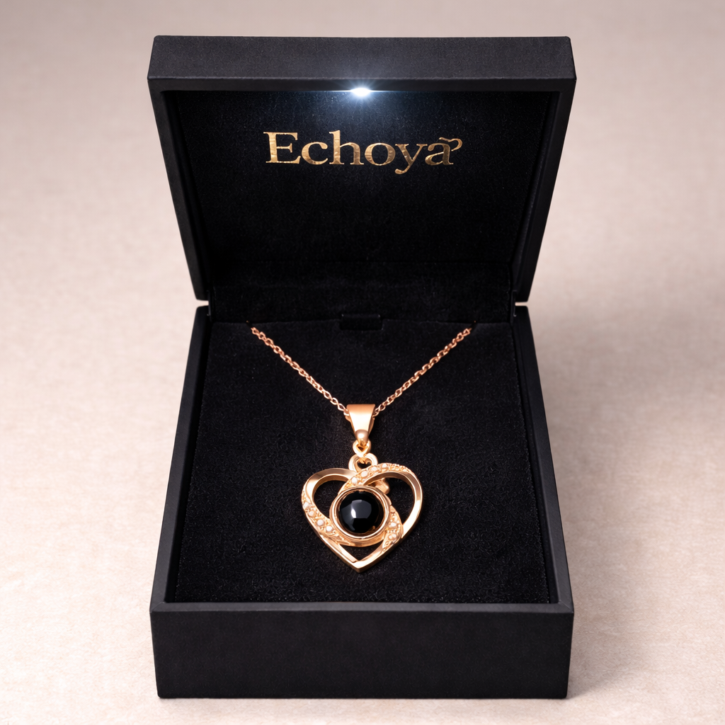 PX02 - Personalized Photo Projection Heart Necklace – Rose Gold, Silver, and Gold Colour