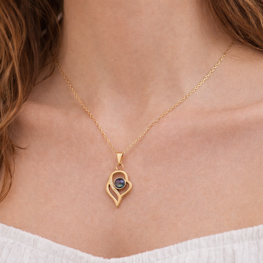 PX04 - Double Heart Custom Projection Necklace – Rose Gold, Silver, Gold