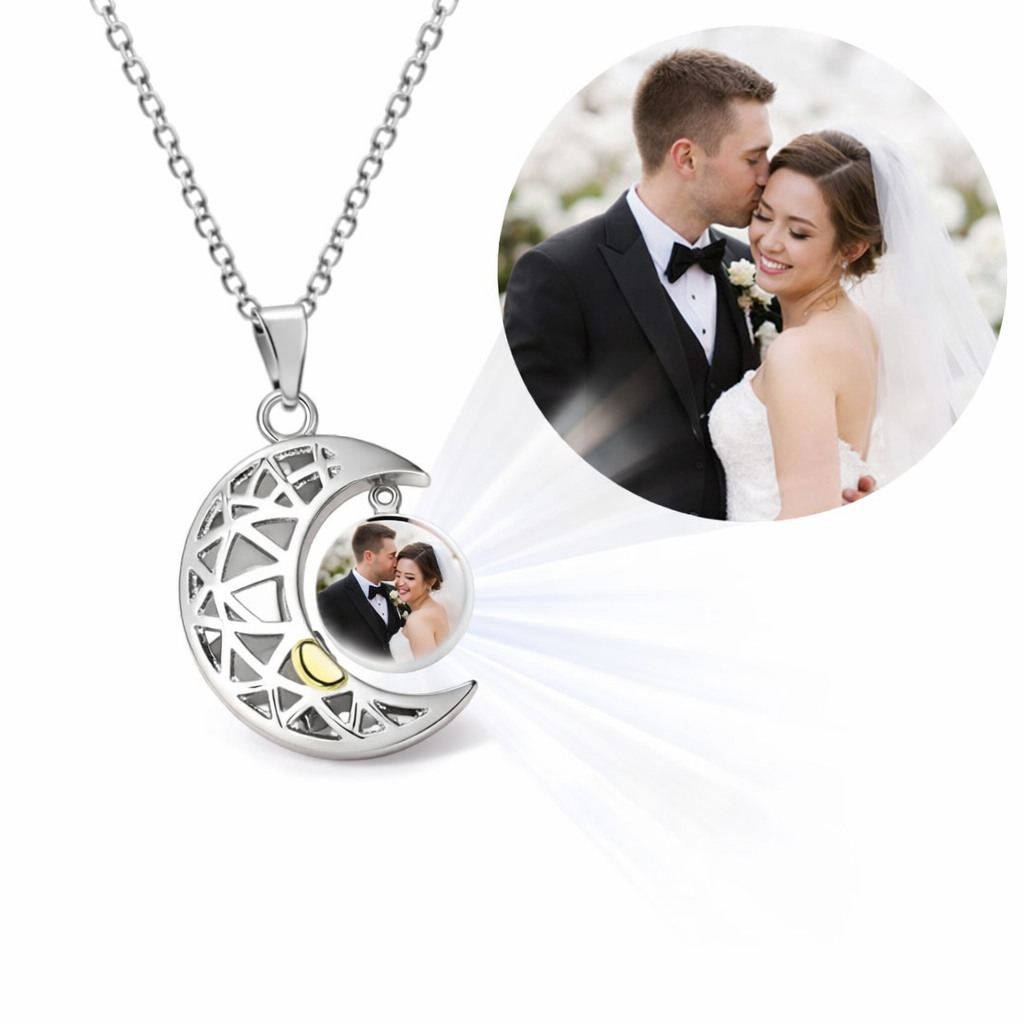 PX06 - Sun & Moon Custom Projection Necklace Set – Symbol of Eternal Connection