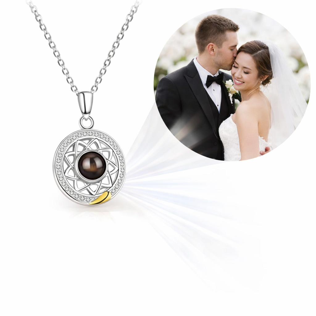 PX06 - Sun & Moon Custom Projection Necklace Set – Symbol of Eternal Connection