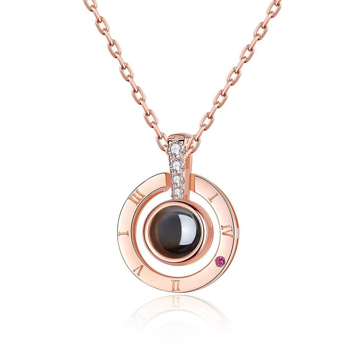 PXS105 💌 Eternal Memory Projection Necklace – Custom Photo Keepsake in Silver & Rose Gold